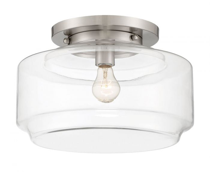 Craftmade X3114-BNK One Light Flushmount, Brushed Polished Nickel