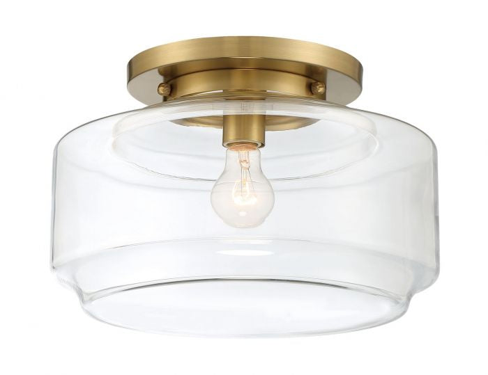 Craftmade X3114-SB One Light Flushmount, Satin Brass