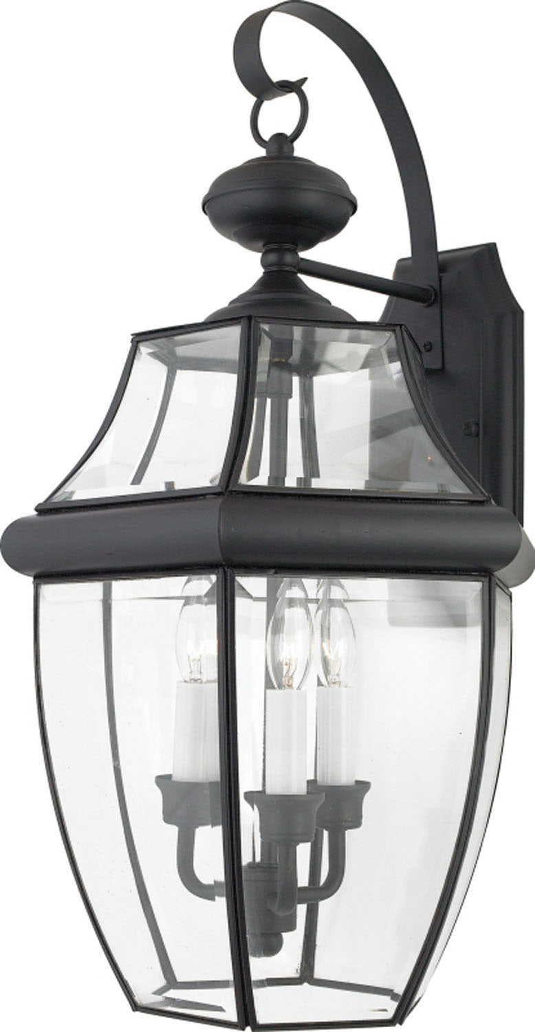 Quoizel NY8318K Three Light Outdoor Wall Lantern, Mystic Black