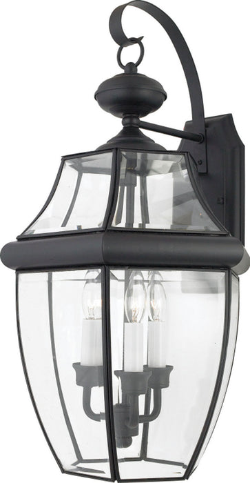 Quoizel NY8318K Three Light Outdoor Wall Lantern, Mystic Black