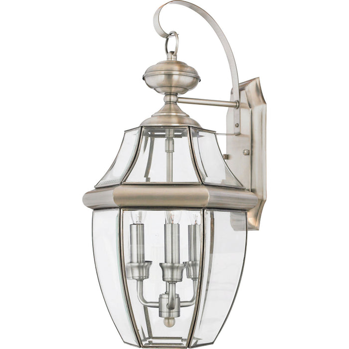 Quoizel NY8318P Three Light Outdoor Wall Lantern, Pewter