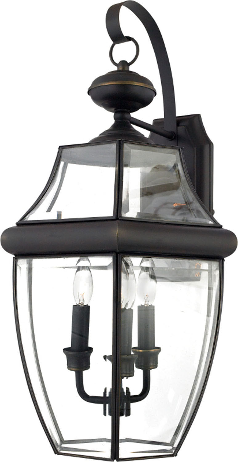 Quoizel NY8318Z Three Light Outdoor Wall Lantern, Medici Bronze
