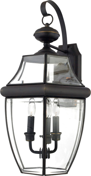 Quoizel NY8318Z Three Light Outdoor Wall Lantern, Medici Bronze