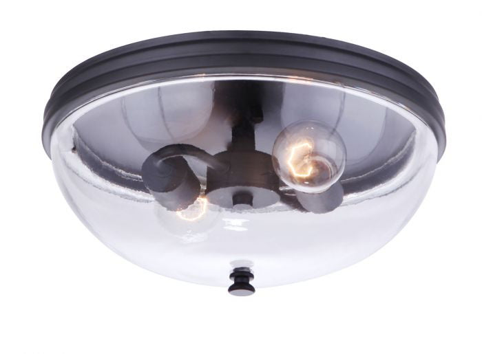 Craftmade ZA3537-MN Two Light Outdoor Flush Mount, Midnight