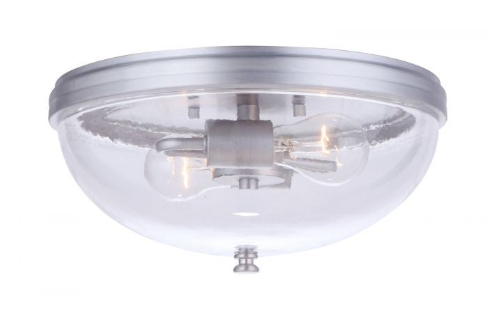 Craftmade ZA3537-SA Two Light Outdoor Flush Mount, Satin Aluminum