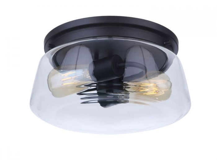 Craftmade ZA3837-MN Two Light Outdoor Flush Mount, Midnight
