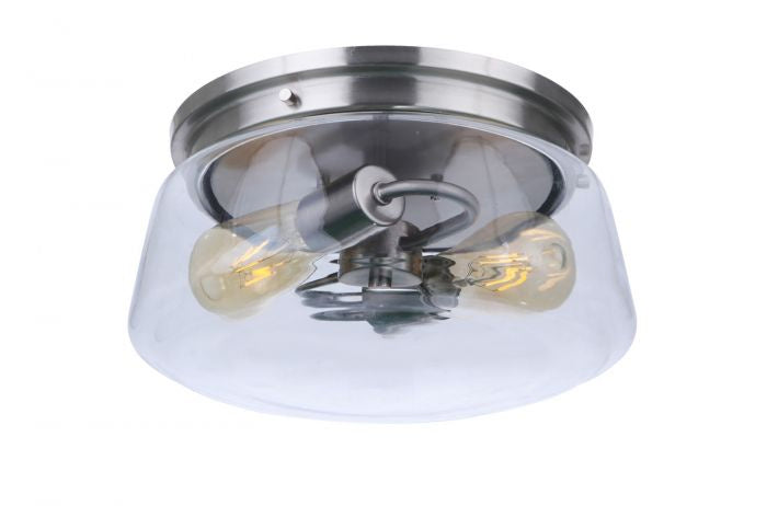 Craftmade ZA3837-SA Two Light Outdoor Flush Mount, Satin Aluminum