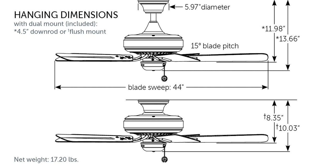 Fanimation FP9044MWW 44" Ceiling Fan, Matte White