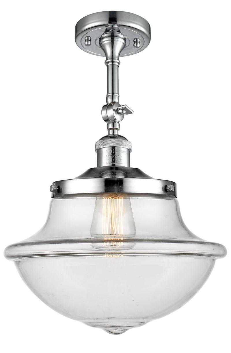 Innovations 201F-PC-G542 One Light Semi-Flush Mount, Polished Chrome