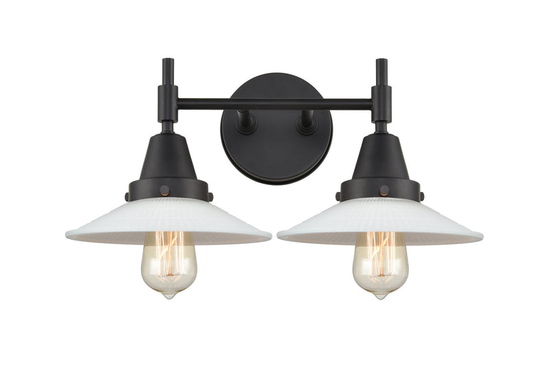 Innovations 447-2W-BK-G1 Two Light Bath Vanity, Matte Black