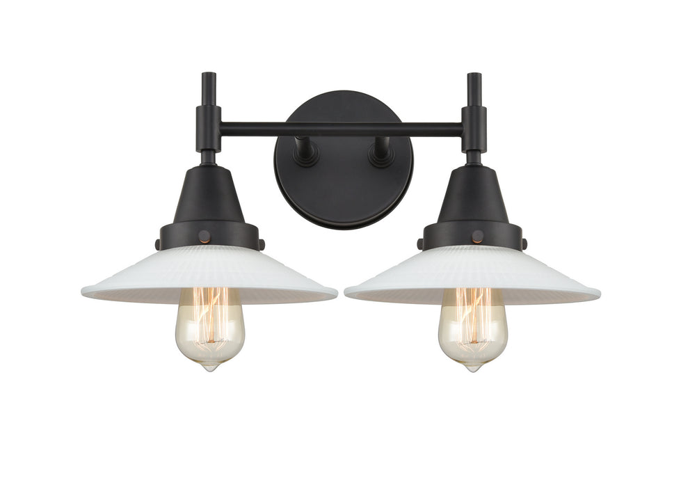 Innovations 447-2W-BK-G1 Two Light Bath Vanity, Matte Black