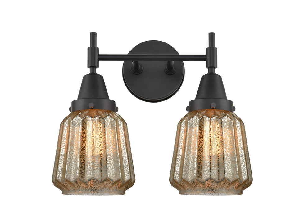 Innovations 447-2W-BK-G146 Two Light Bath Vanity, Matte Black