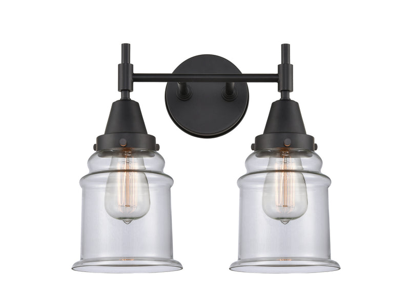 Innovations 447-2W-BK-G182 Two Light Bath Vanity, Matte Black