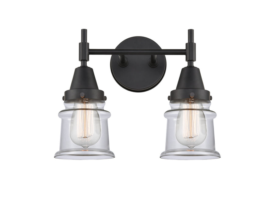 Innovations 447-2W-BK-G182S Two Light Bath Vanity, Matte Black