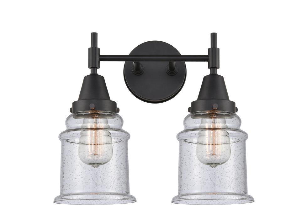 Innovations 447-2W-BK-G184 Two Light Bath Vanity, Matte Black