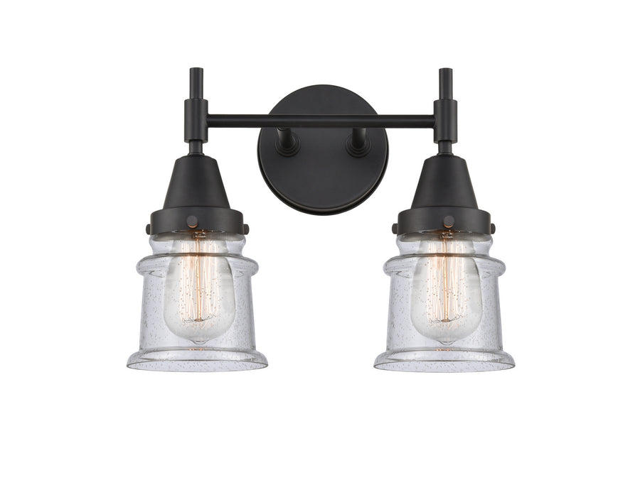Innovations 447-2W-BK-G184S Two Light Bath Vanity, Matte Black