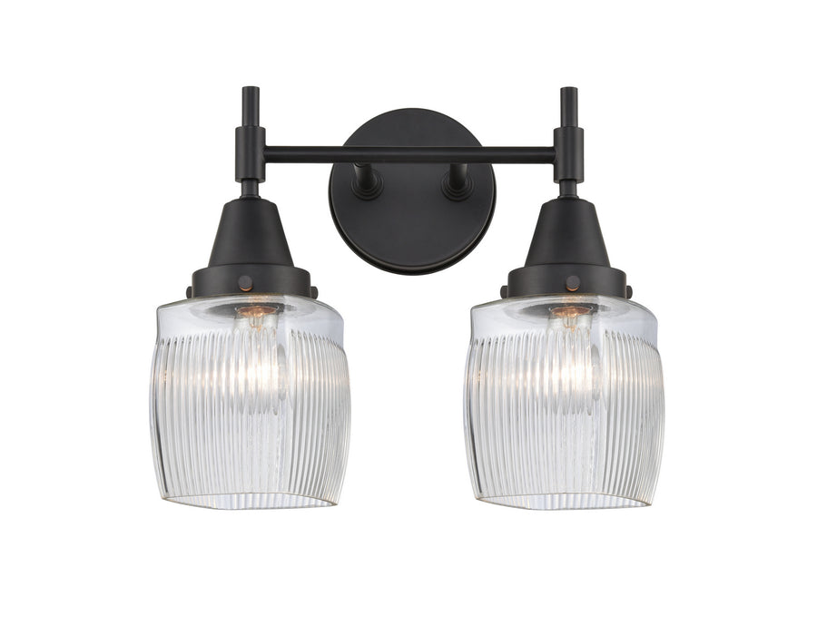 Innovations 447-2W-BK-G302 Two Light Bath Vanity, Matte Black