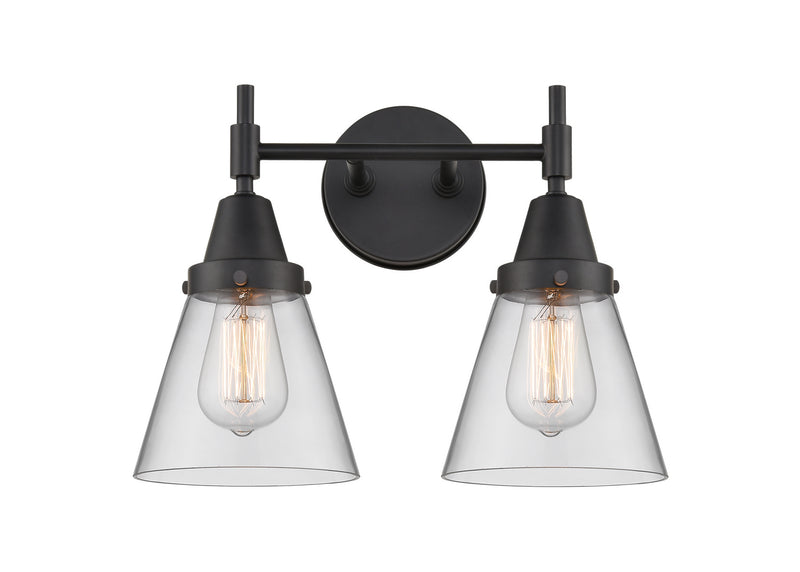 Innovations 447-2W-BK-G62 Two Light Bath Vanity, Matte Black