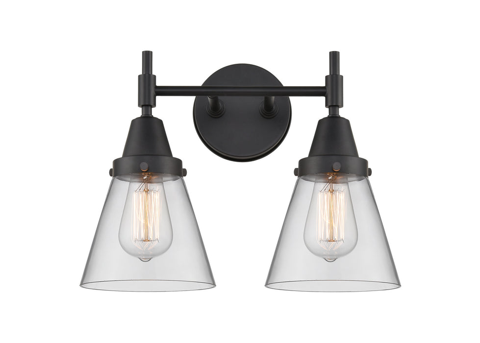 Innovations 447-2W-BK-G62 Two Light Bath Vanity, Matte Black
