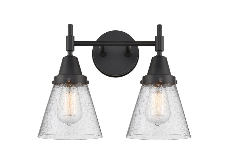 Innovations 447-2W-BK-G64 Two Light Bath Vanity, Matte Black