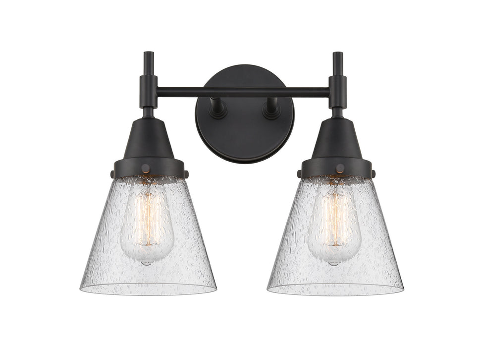 Innovations 447-2W-BK-G64 Two Light Bath Vanity, Matte Black