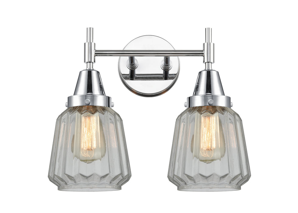 Innovations 447-2W-PC-G142 Two Light Bath Vanity, Polished Chrome