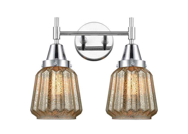Innovations 447-2W-PC-G146 Two Light Bath Vanity, Polished Chrome