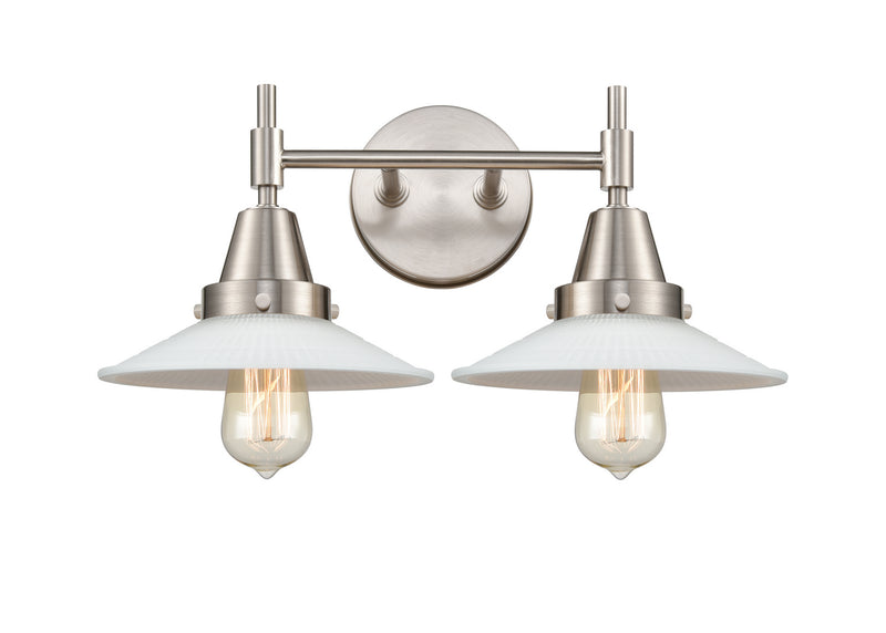 Innovations 447-2W-SN-G1 Two Light Bath Vanity, Satin Nickel
