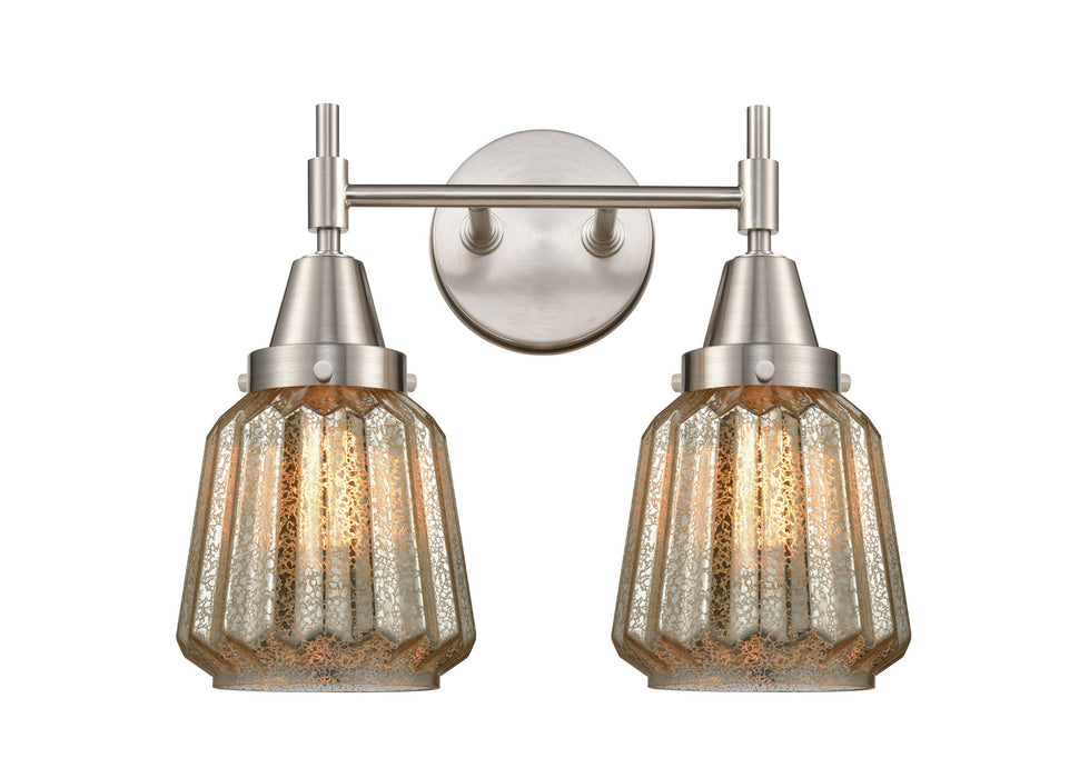 Innovations 447-2W-SN-G146 Two Light Bath Vanity, Satin Nickel