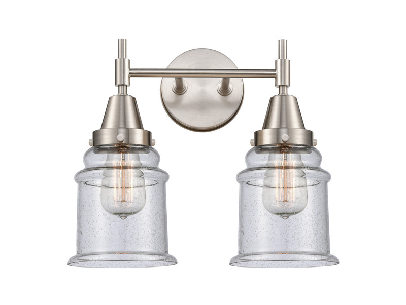 Innovations 447-2W-SN-G184 Two Light Bath Vanity, Satin Nickel