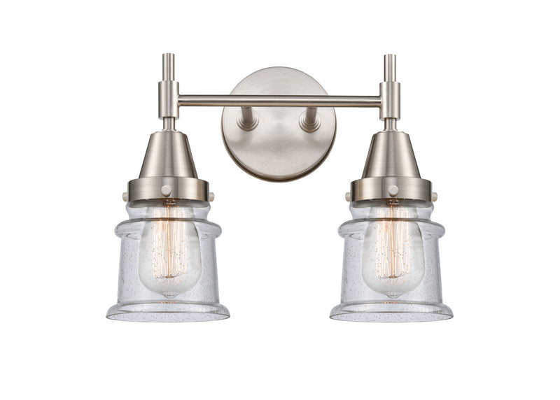 Innovations 447-2W-SN-G184S Two Light Bath Vanity, Satin Nickel