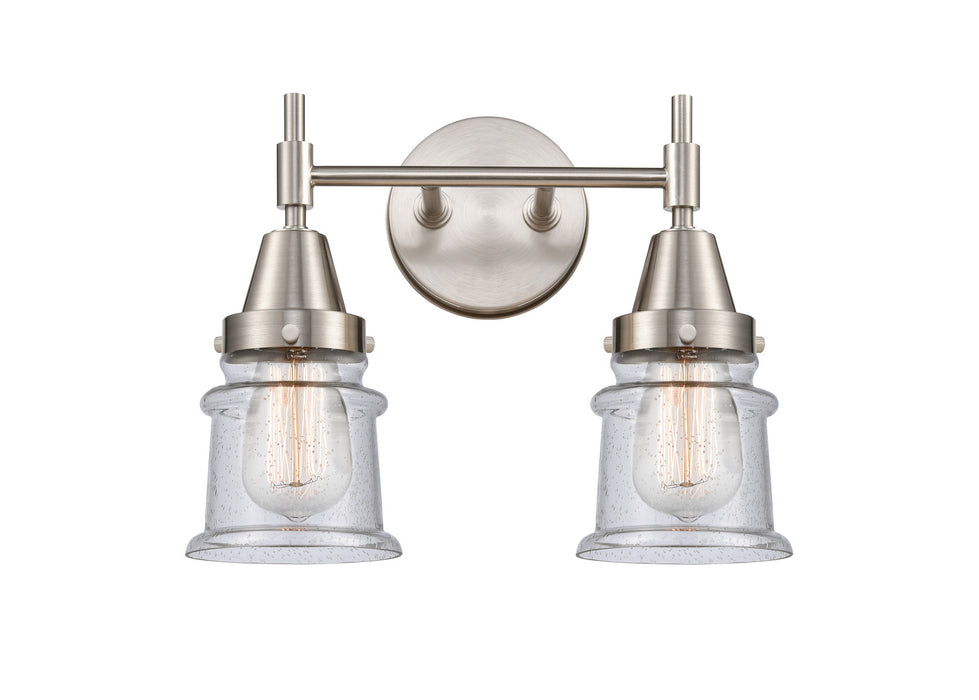Innovations 447-2W-SN-G184S Two Light Bath Vanity, Satin Nickel