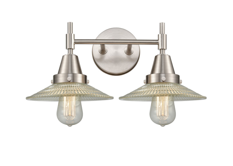 Innovations 447-2W-SN-G2 Two Light Bath Vanity, Satin Nickel