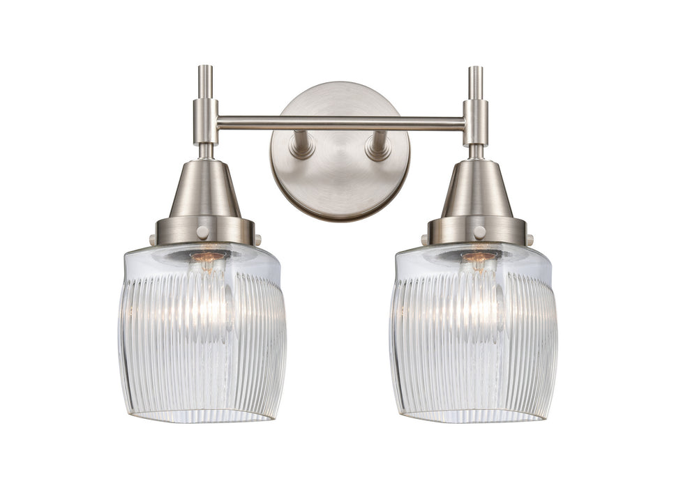 Innovations 447-2W-SN-G302 Two Light Bath Vanity, Satin Nickel