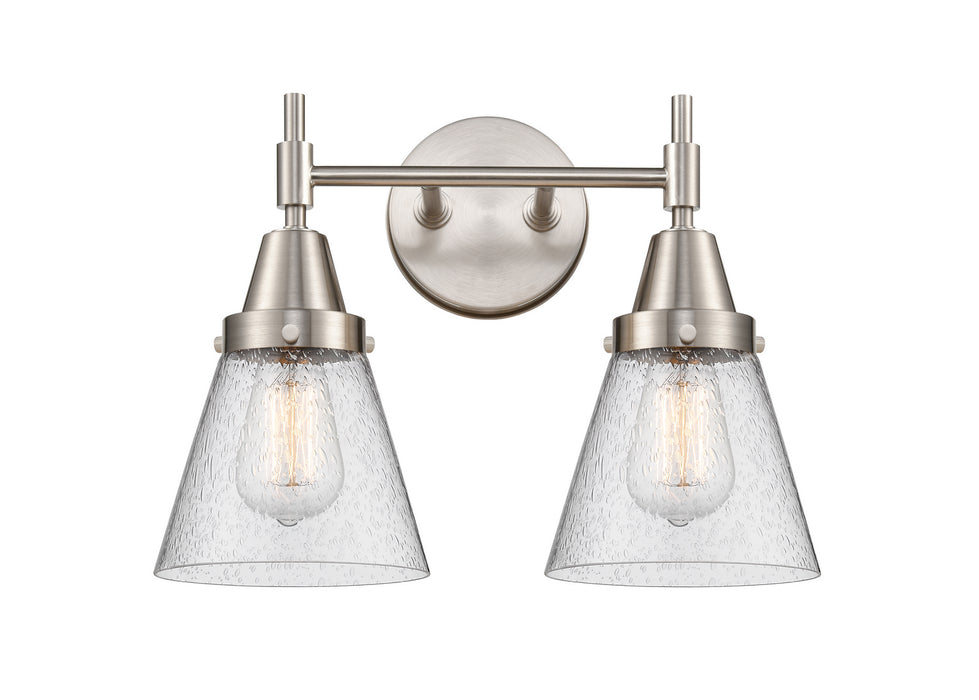 Innovations 447-2W-SN-G64 Two Light Bath Vanity, Satin Nickel