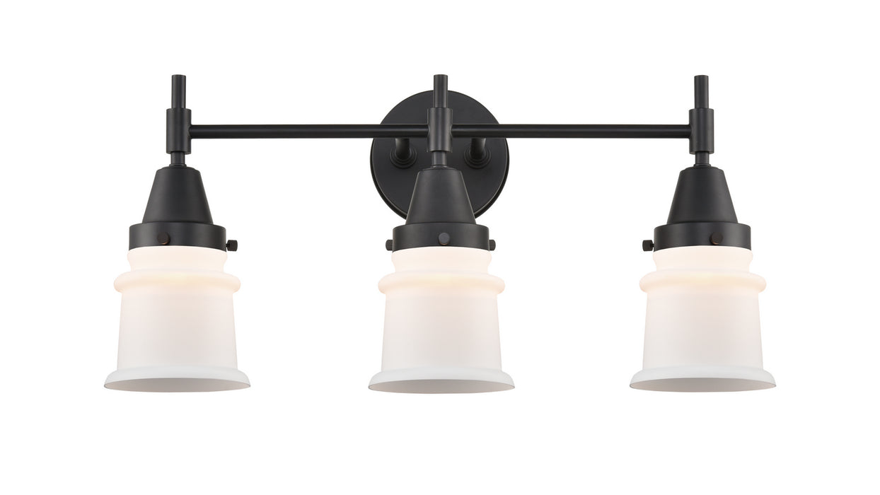 Innovations 447-3W-BK-G181S Three Light Bath Vanity, Matte Black
