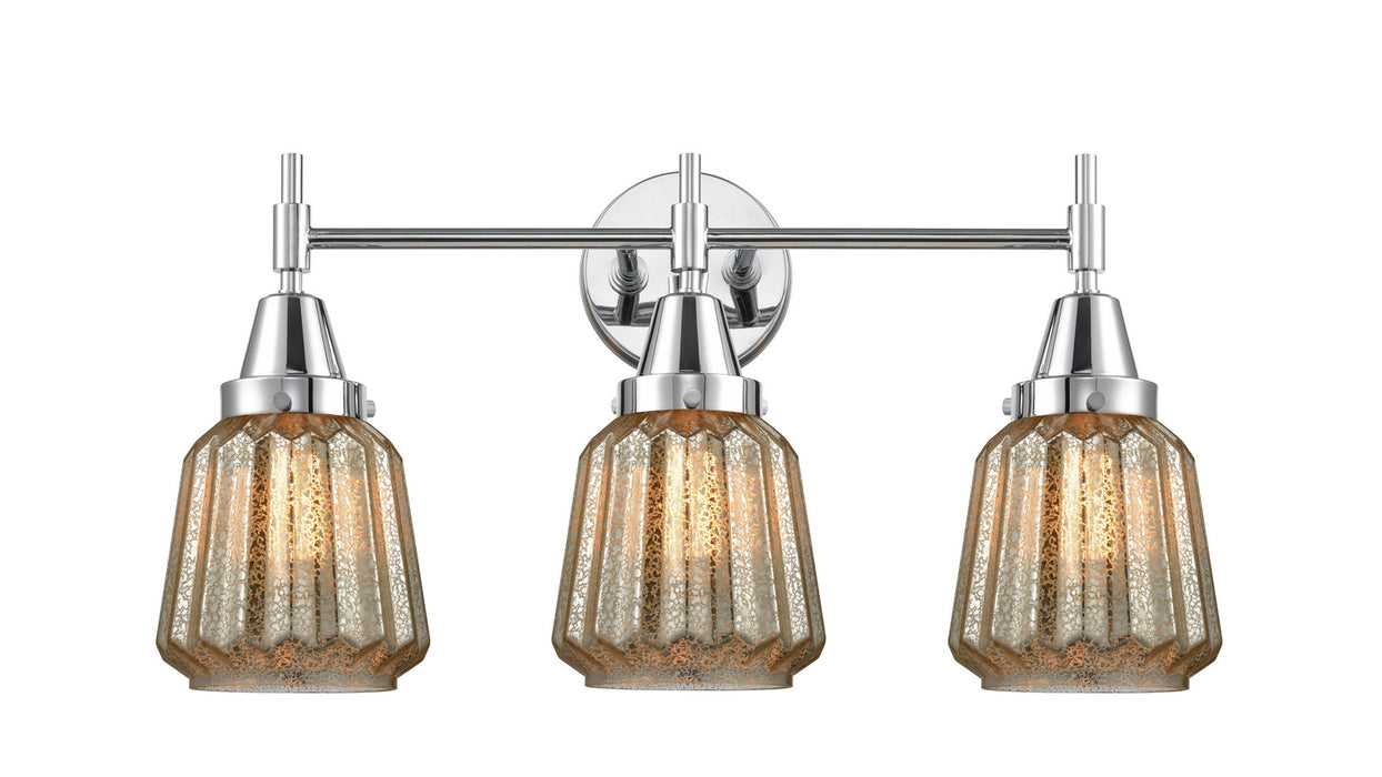Innovations 447-3W-PC-G146 Three Light Bath Vanity, Polished Chrome