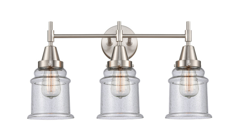 Innovations 447-3W-SN-G184 Three Light Bath Vanity, Satin Nickel