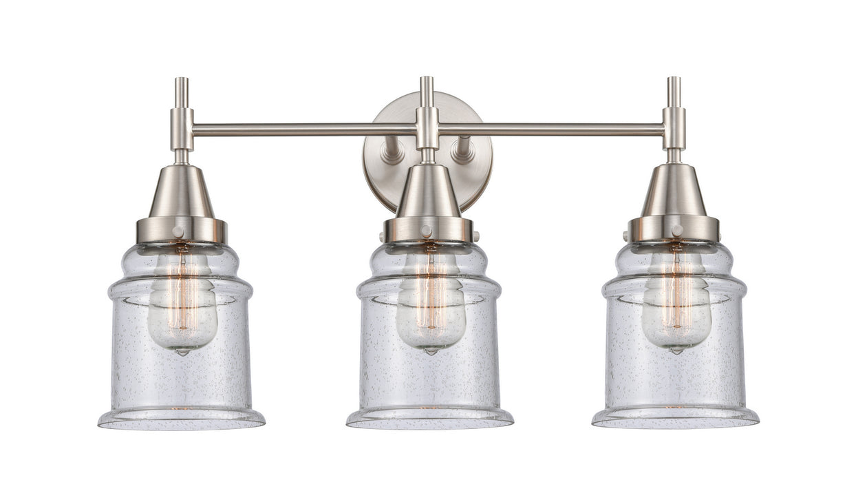 Innovations 447-3W-SN-G184 Three Light Bath Vanity, Satin Nickel