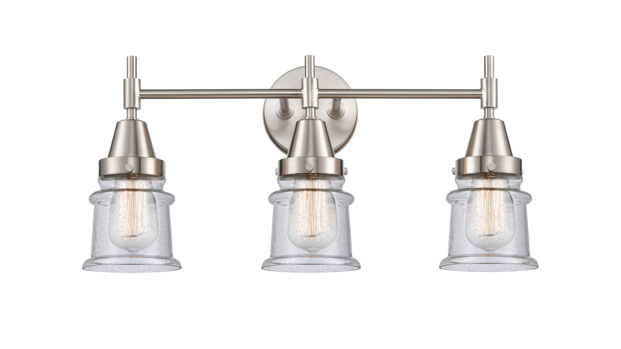 Innovations 447-3W-SN-G184S Three Light Bath Vanity, Satin Nickel