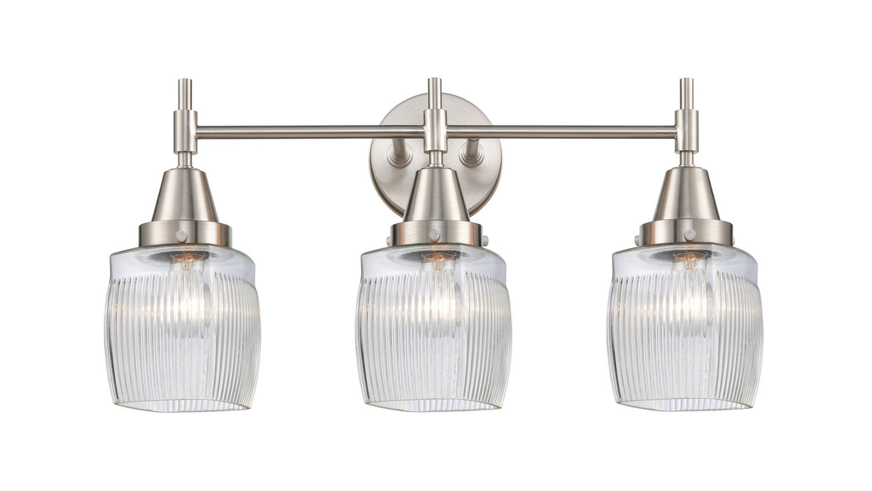 Innovations 447-3W-SN-G302 Three Light Bath Vanity, Satin Nickel