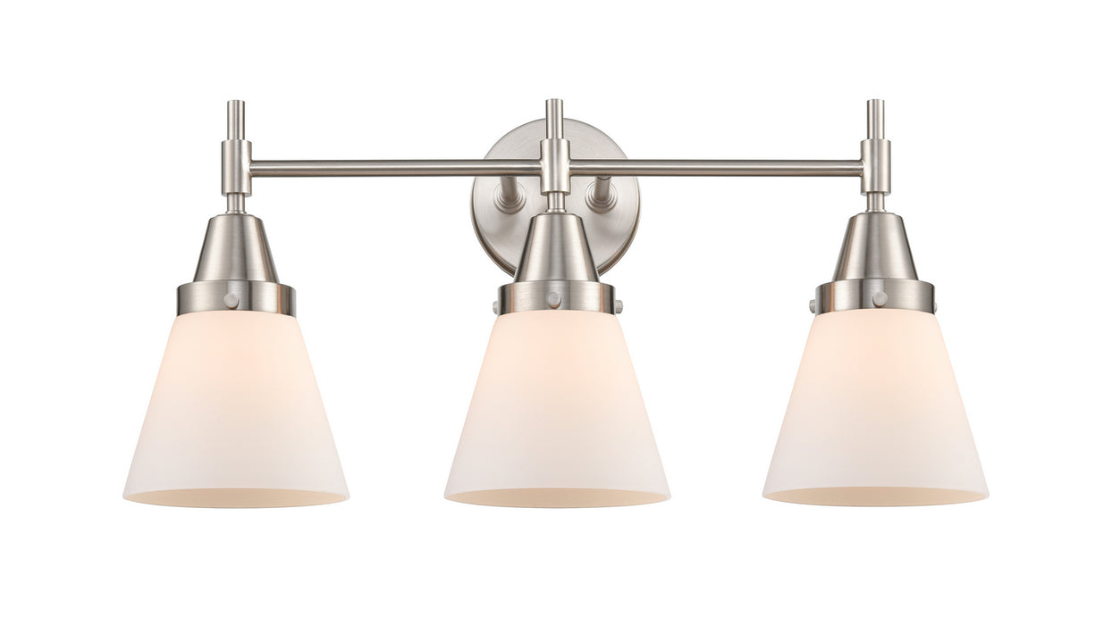 Innovations 447-3W-SN-G61 Three Light Bath Vanity, Satin Nickel