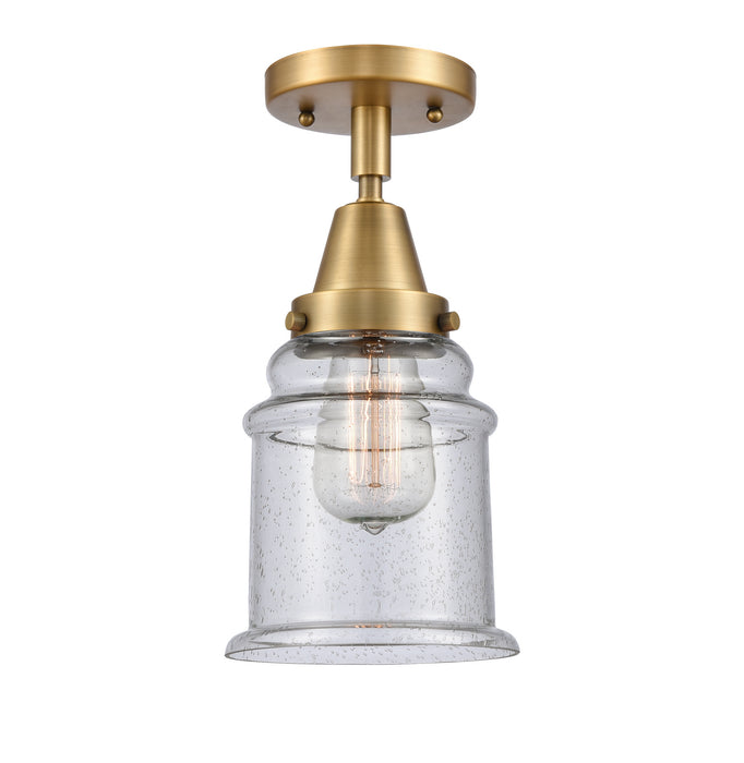 Innovations 447-1C-BB-G184 One Light Flush Mount, Brushed Brass
