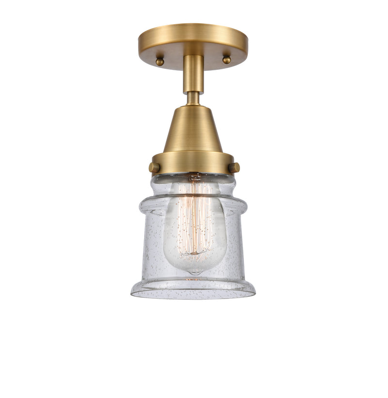 Innovations 447-1C-BB-G184S One Light Flush Mount, Brushed Brass