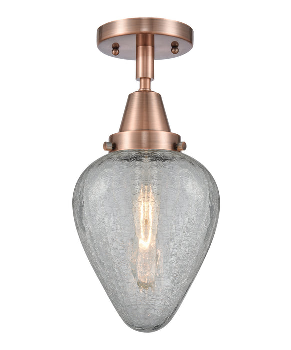 Innovations 447-1C-AC-G165 One Light Flush Mount, Antique Copper