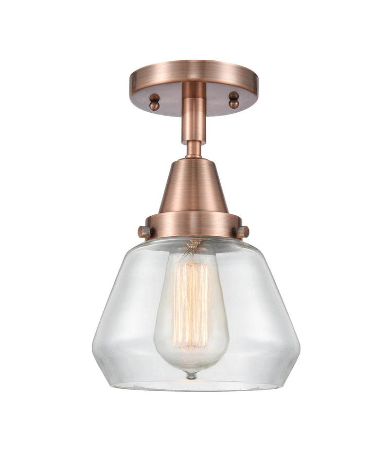 Innovations 447-1C-AC-G172 One Light Flush Mount, Antique Copper