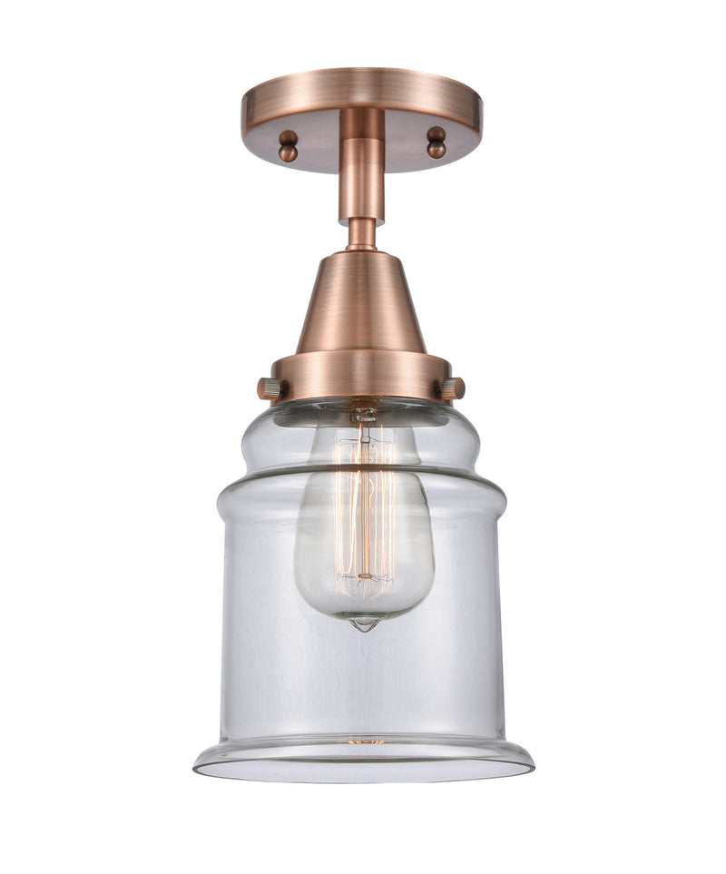 Innovations 447-1C-AC-G182 One Light Flush Mount, Antique Copper