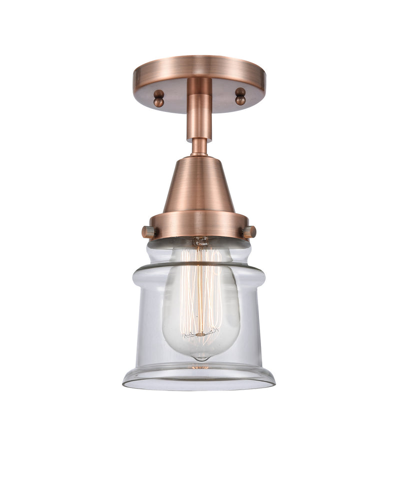 Innovations 447-1C-AC-G182S One Light Flush Mount, Antique Copper