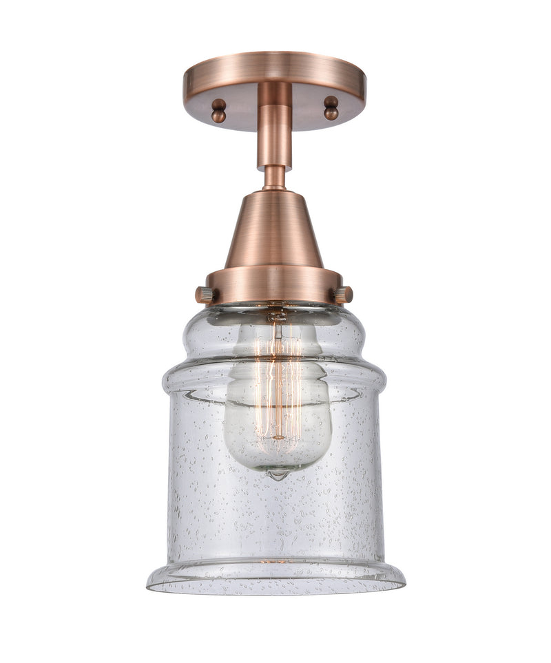 Innovations 447-1C-AC-G184-LED LED Flush Mount, Antique Copper