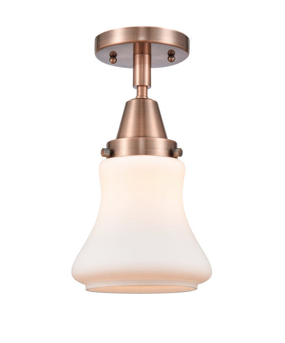 Innovations 447-1C-AC-G191 One Light Flush Mount, Antique Copper